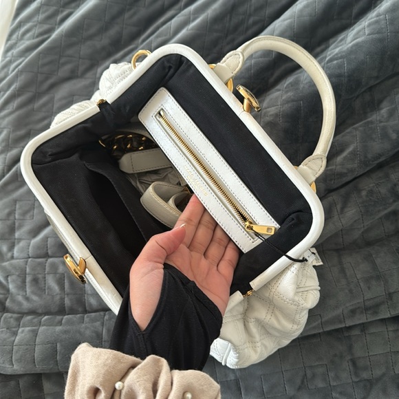 WHITE Quilted Leather Marc Jacobs Stam Bag with chain strap - Picture 9 of 16